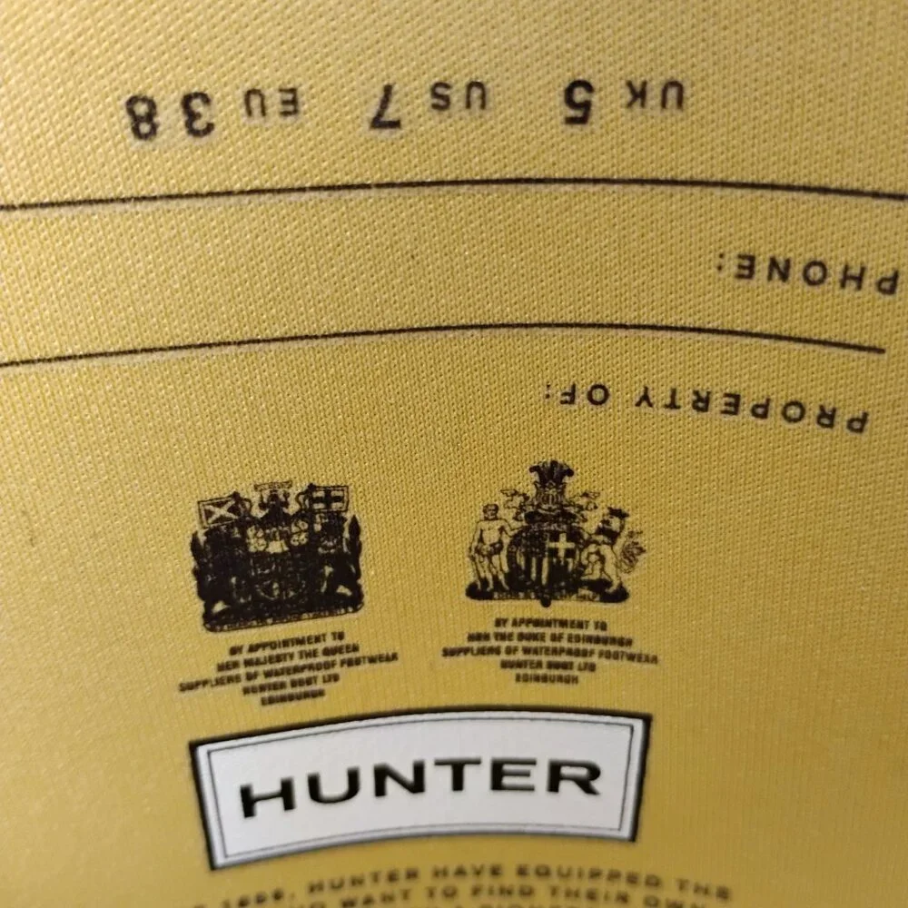 Hunter Boots Rain Tall Glossy Wellies Like New Rare Sunset Ombre Coral Yellow 7 - Picture 11 of 16